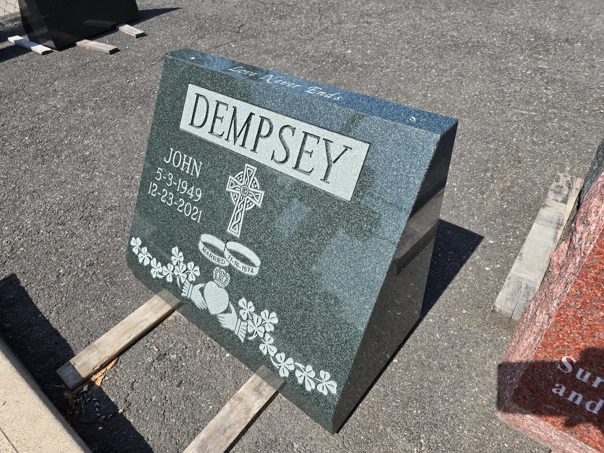 Granite Memorial Monument hand-carved by NJ Memorial Monuments in NJ — image 4